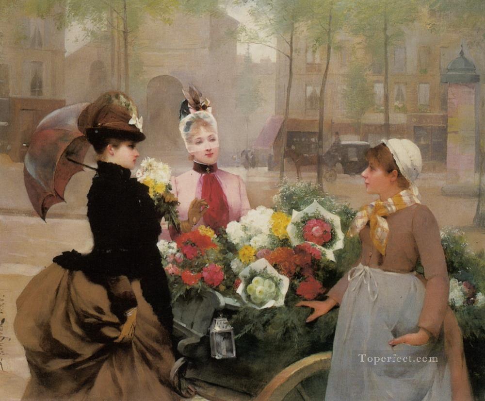 シュライヴァー・ルイ・マリー・ド・花売り 1886 パリジェンヌ油絵